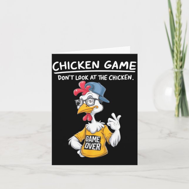 Carte Chicken Game Humorous Family Tee - Uni-adults &amp (Devant)