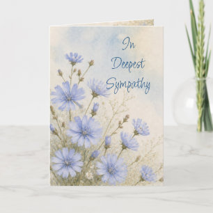 Carte Chicory Pérywinkle Fleur Bleue Florale Sympathie