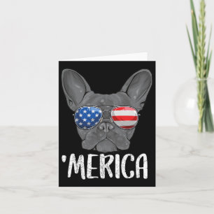 Carte Chien à chien français 4 juillet Drapeau américain