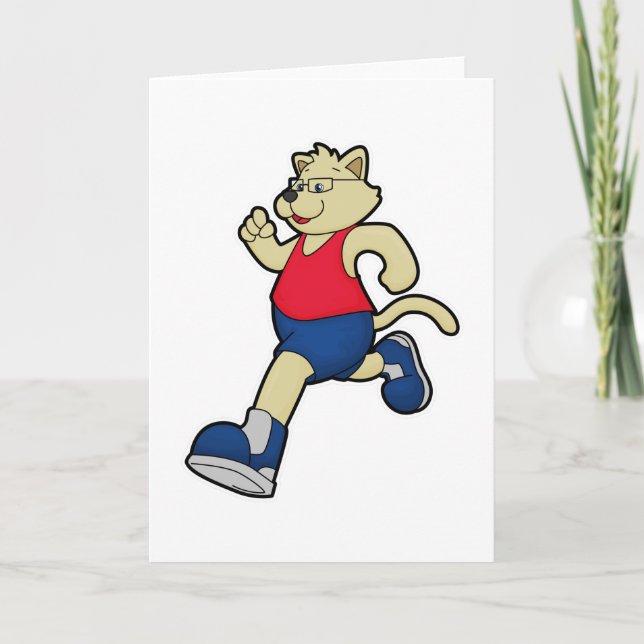 Carte Chien à courir avec lunettes (Devant)