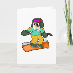 Carte Chien à Snowboard Sports
