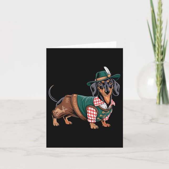 Carte Chien allemand Dachshund Bavarian Weiner Saucisse  (Devant)