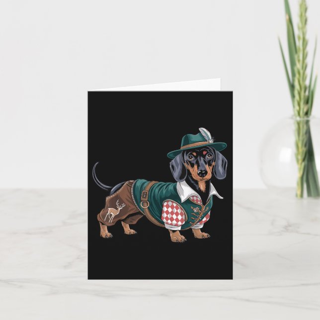 Carte Chien allemand Dachshund Bavarian Weiner Saucisse  (Devant)