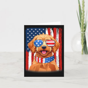 Carte Chien Apoo Drapeau Américain Hommes Femmes 4 Juill
