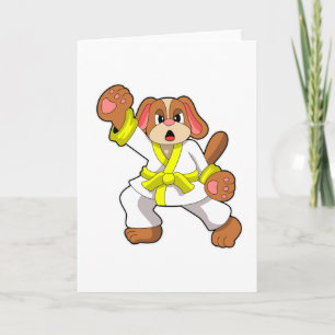 Carte Chien au karaté arts martiaux