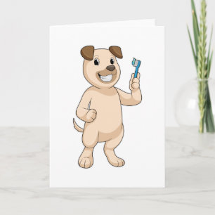 Carte Chien avec brosse à dents