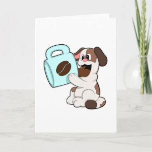 Carte Chien avec la coupe du café