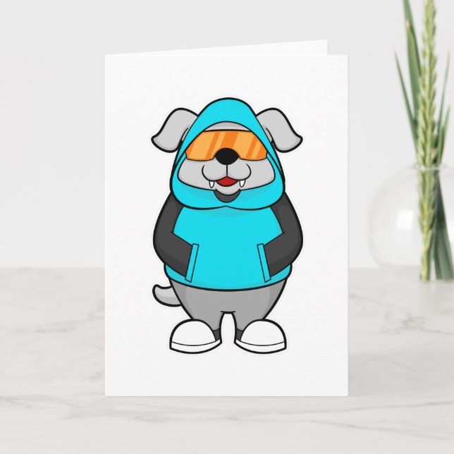 Carte Chien avec lunettes de soleil (Devant)