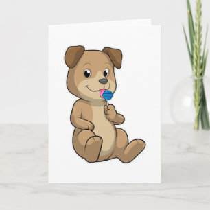 Carte Chien avec sucré Lollipop
