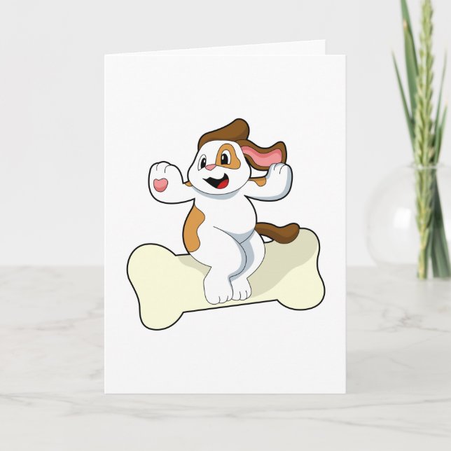 Carte Chien avec un os (Devant)