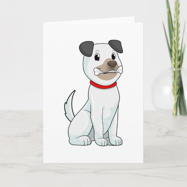 Carte Chien avec un os (Devant)