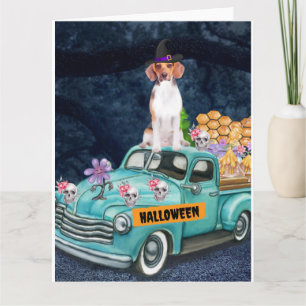 Carte Chien Beagle Camion Halloween Nuit Effrayante