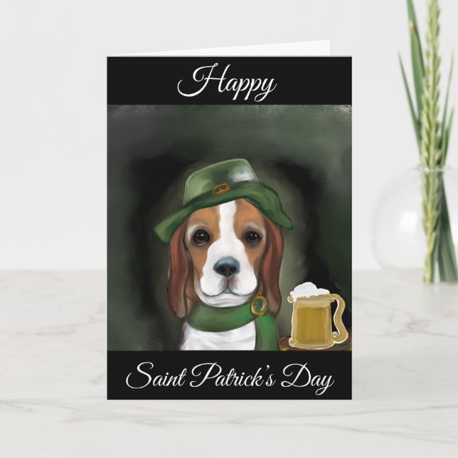 Carte Chien Beagle St. Patty (Devant)