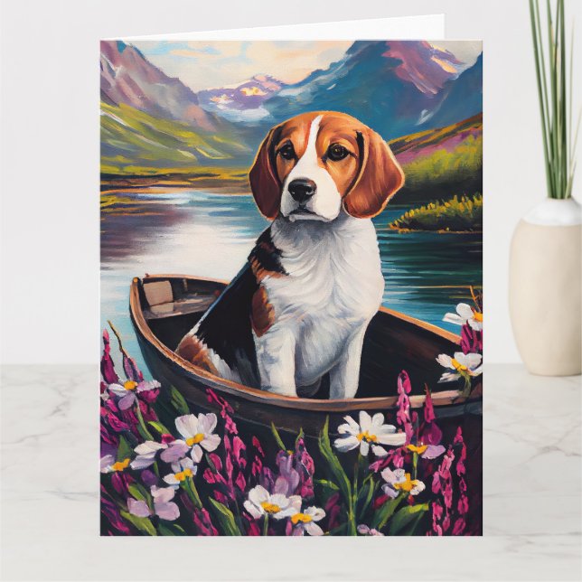Carte Chien beagle sur une pagaie : une aventure Pittore (Devant)