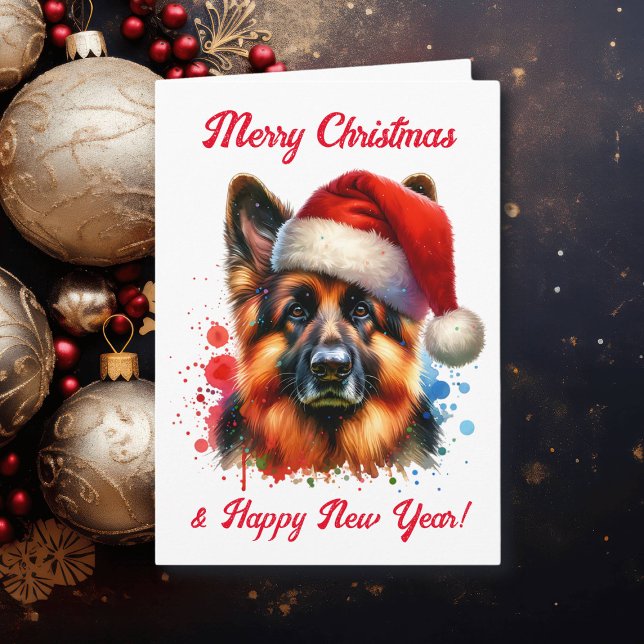 Carte Chien berger allemand à Noël (Créateur téléchargé)