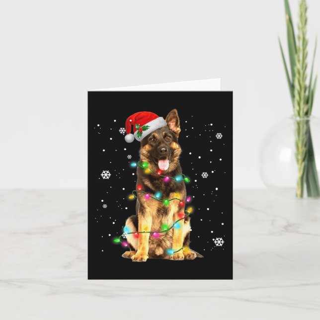 Carte Chien Berger Allemand Arbre de Noël  Xmas Cadeau p (Devant)