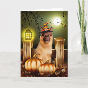 Carte Chien berger allemand en costume Halloween