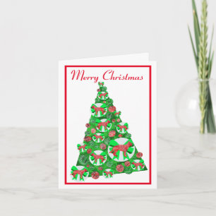 Carte Chien berger allemand Silhouette Arbre de Noël Grn