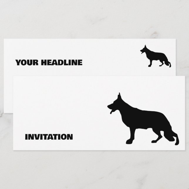 Carte Chien berger allemand Silhouette pure (Devant / Derrière)