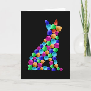 Carte Chien berger allemand Watercolor paint dot art