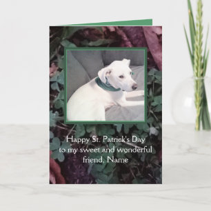 Carte Chien blanc mignon St. Patrick's Day Vert