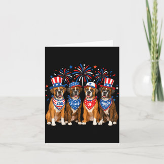 Carte Chien Boxer 250 Ans Américain 1776 2026 4 Juillet