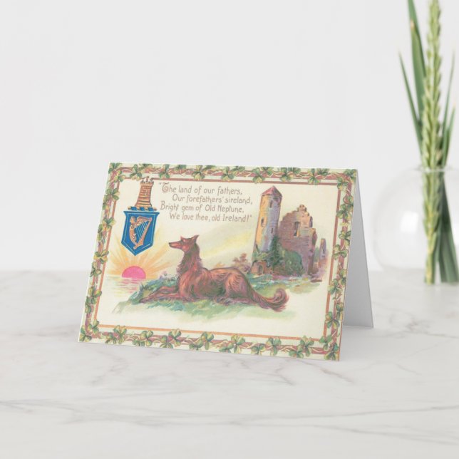 Carte Chien Castle Shamrock Harpe d'Erin Sun (Devant)