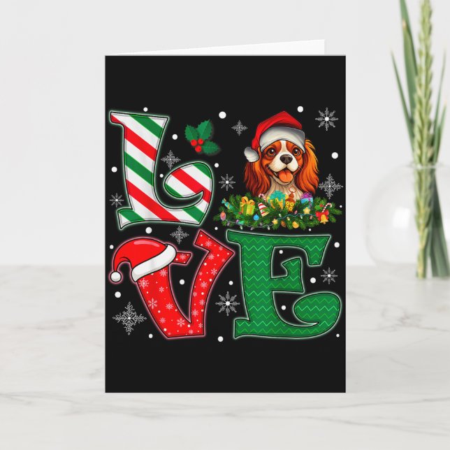 Carte Chien Cavalier King Charles Spaniel Chapeau de Pèr (Devant)