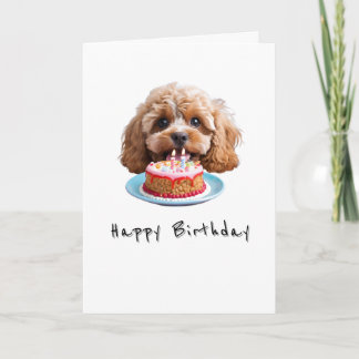 Carte Chien Cavapoo, joyeux anniversaire