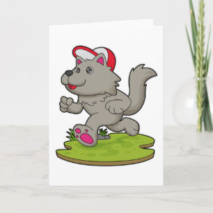 Carte Chien comme coureur avec Casquette