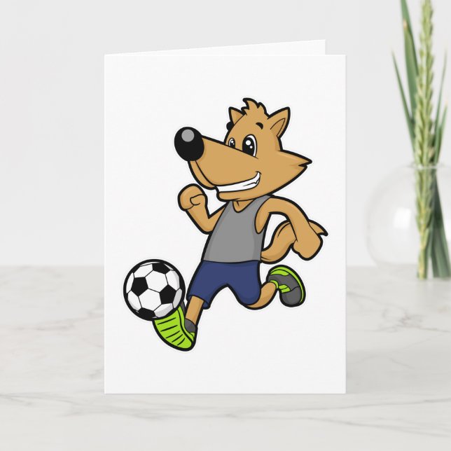Carte Chien comme joueur de football au football (Devant)