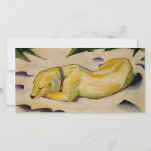 Carte Chien couché dans la neige (par Franz Marc)
