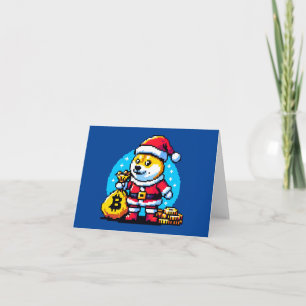Carte Chien Crypto Festif - Conception de Noël en Pixel 