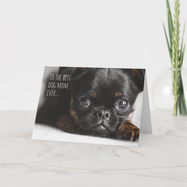 Carte Chien customisé maman mignonne chiot drôle photo A (Devant)