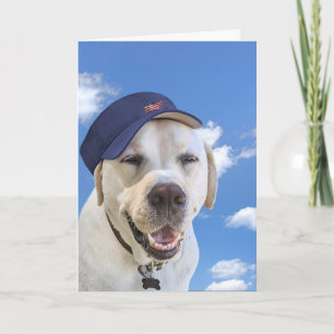 Carte Chien d'anniversaire avec chapeau