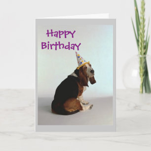 Carte Chien d'anniversaire de Basset