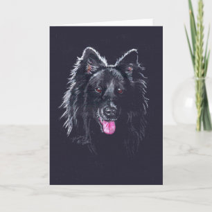Carte Chien de berger belge sur le noir