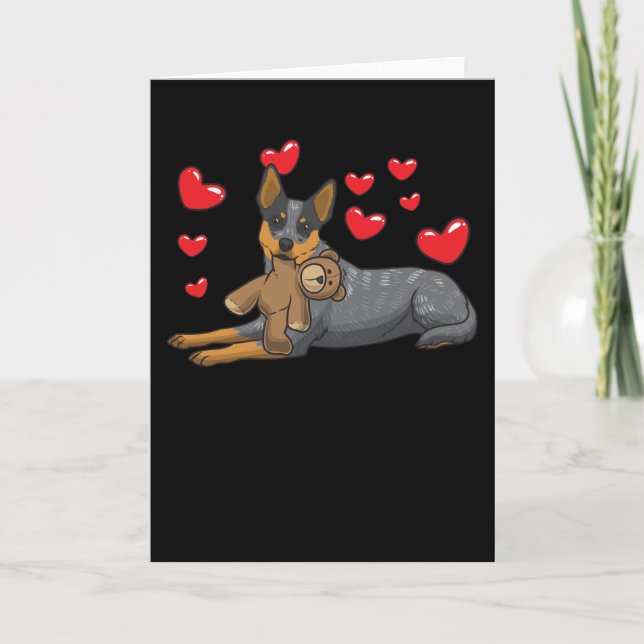 Carte Chien De Bétail Australien Avec Animal Stuffé Et (Devant)