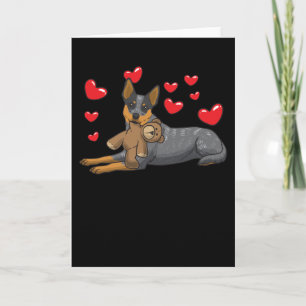 Carte Chien De Bétail Australien Avec Animal Stuffé Et