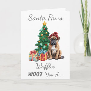 Carte Chien de boîte de Noël personnalisable Chien