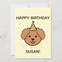 Chien de caniche | Plat d'anniversaire rose et jau