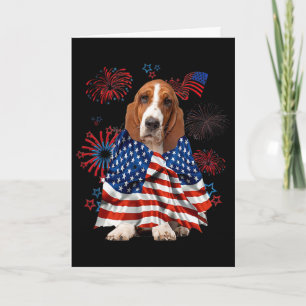 Carte Chien de chasse Bet Drapeau américain Usa 4 juille