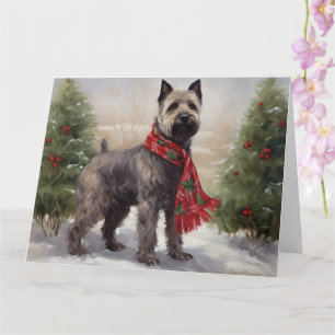 Carte Chien de Chesapeake à Noël de neige