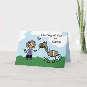 Carte Chien de fille Camp de cheval de réflexion de vous