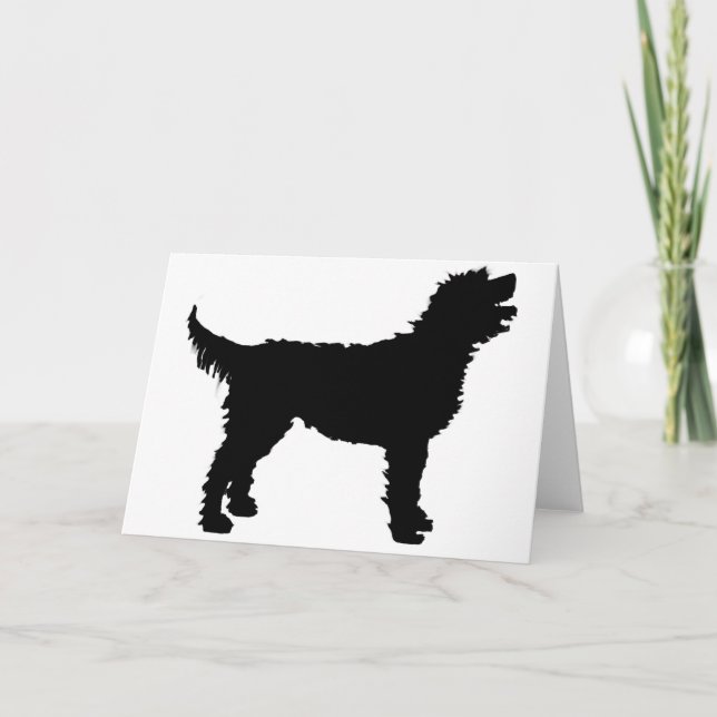 Carte Chien de Labradoodle (noir) (Devant)