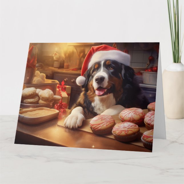Carte Chien de montagne bernois Noël Cookies de vacances (Devant)