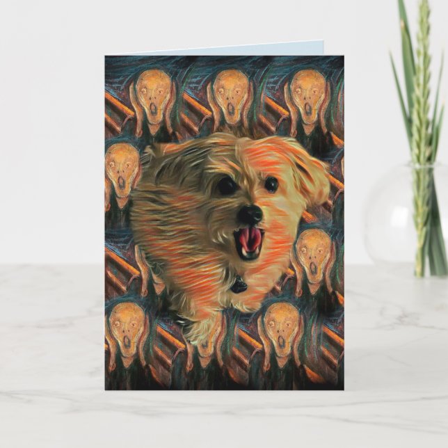 Carte Chien de Morkie "carte d'anniversaire 50 drôle du (Devant)