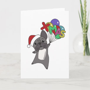 Carte Chien de Noël Animaux d'hiver de neige