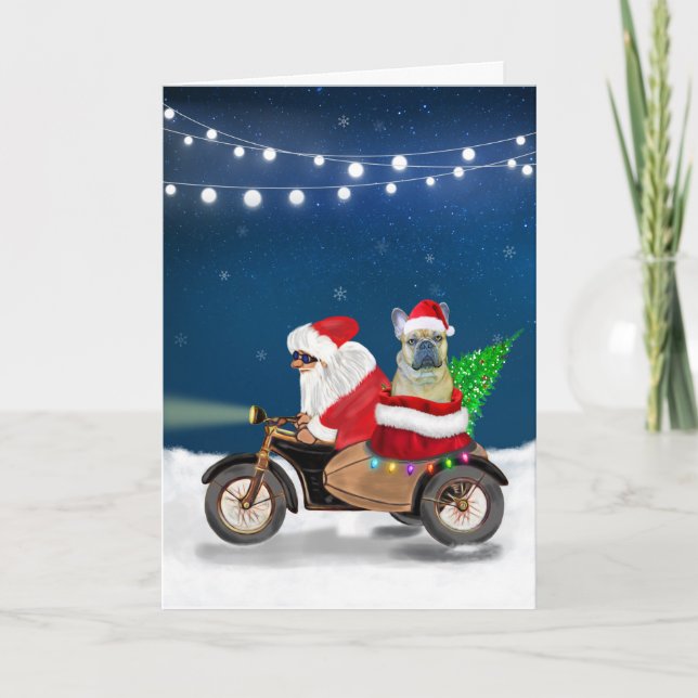 Carte Chien de Noël Père Noël (Devant)