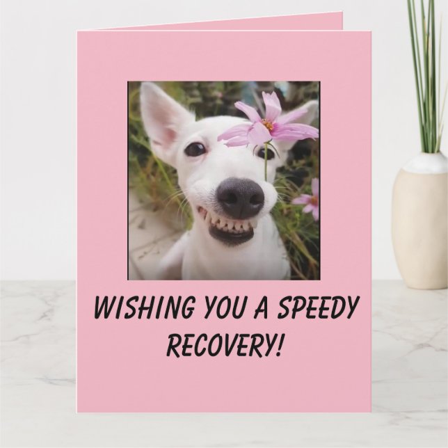 Carte Chien de récupération rapide avec Big Card Fleur (Devant)